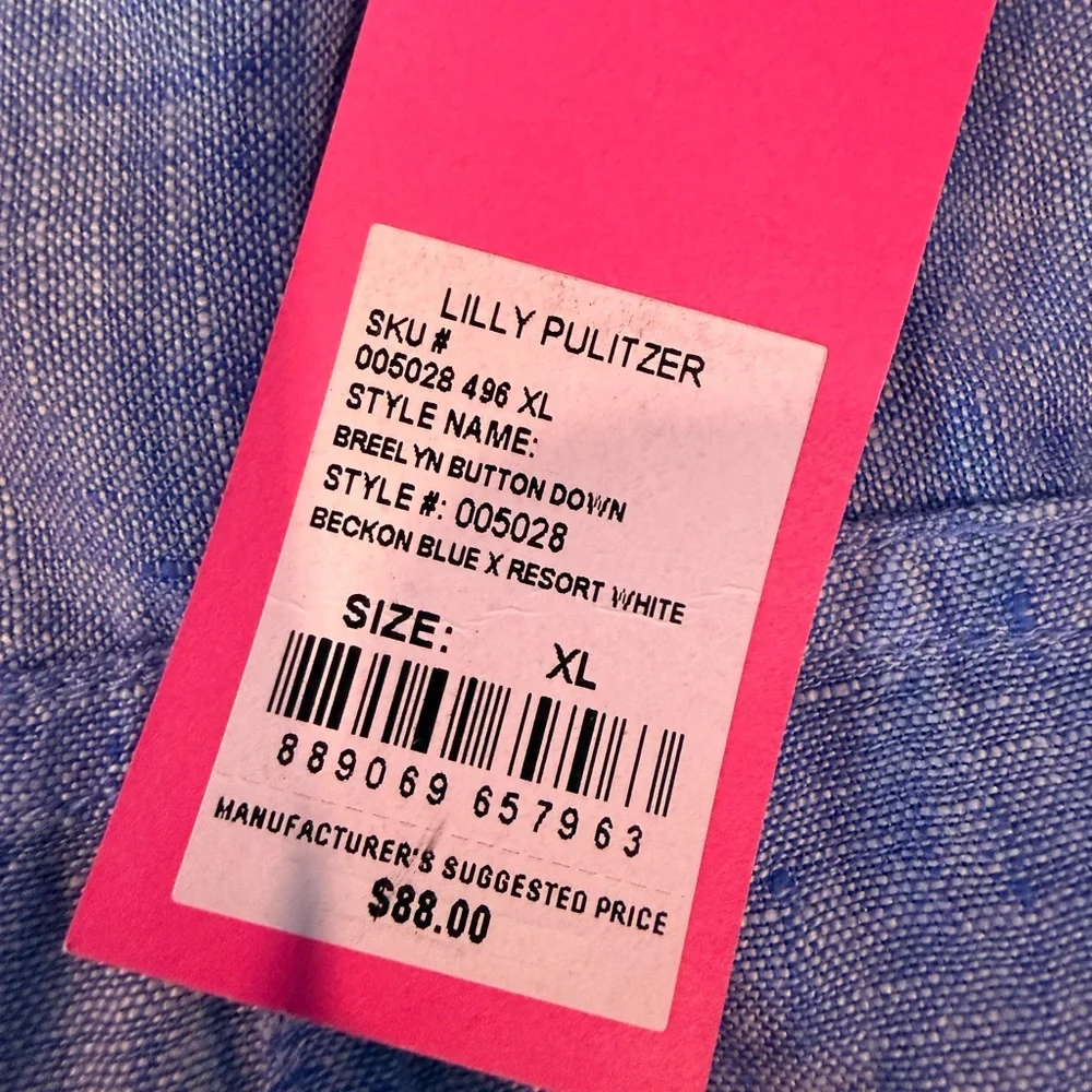 Lilly Pulitzer 100% Linen Breelyn Button Down - Picture 4 of 9